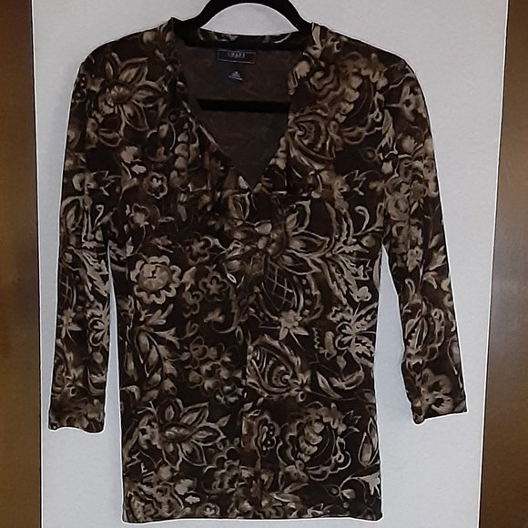 CHAPS DENIM/ 3/4 SLEEVE BLOUSE/MEDIUM - Picture 6 of 7